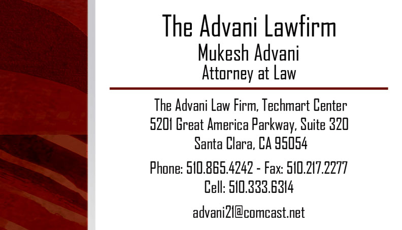 The Advani Lawfirm Business Card