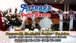 Arteaga Party Favors  Full Color Business Card  and Graphic Design